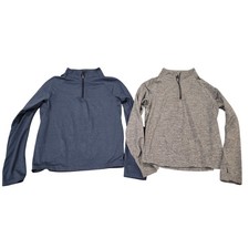 Boy's Bundle of 2 All in Motion Blue  Gray 1/4 Zip Athletic Pullovers  Small