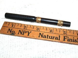 Weidlich black chased hard rubber Monarch eye dropper fountain pen (P29)