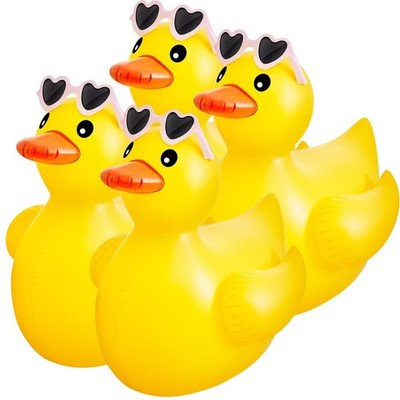 Giant Inflatable Duck 4ft - 2 Pack Huge Rubber Ducky Pool Float for Summer Fun