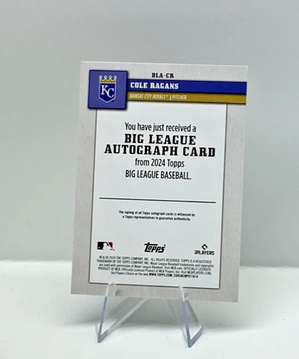 2024 Topps Big League Auto Cole Ragans #BLA-CR Autograph Gold #’D 17 /50 Royals - Image 4 of 4