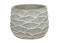 Blumentopf Zement Beton Grau Weiß Pflanztopf Ø12,5Xh10Cm ÜBertopf Rund