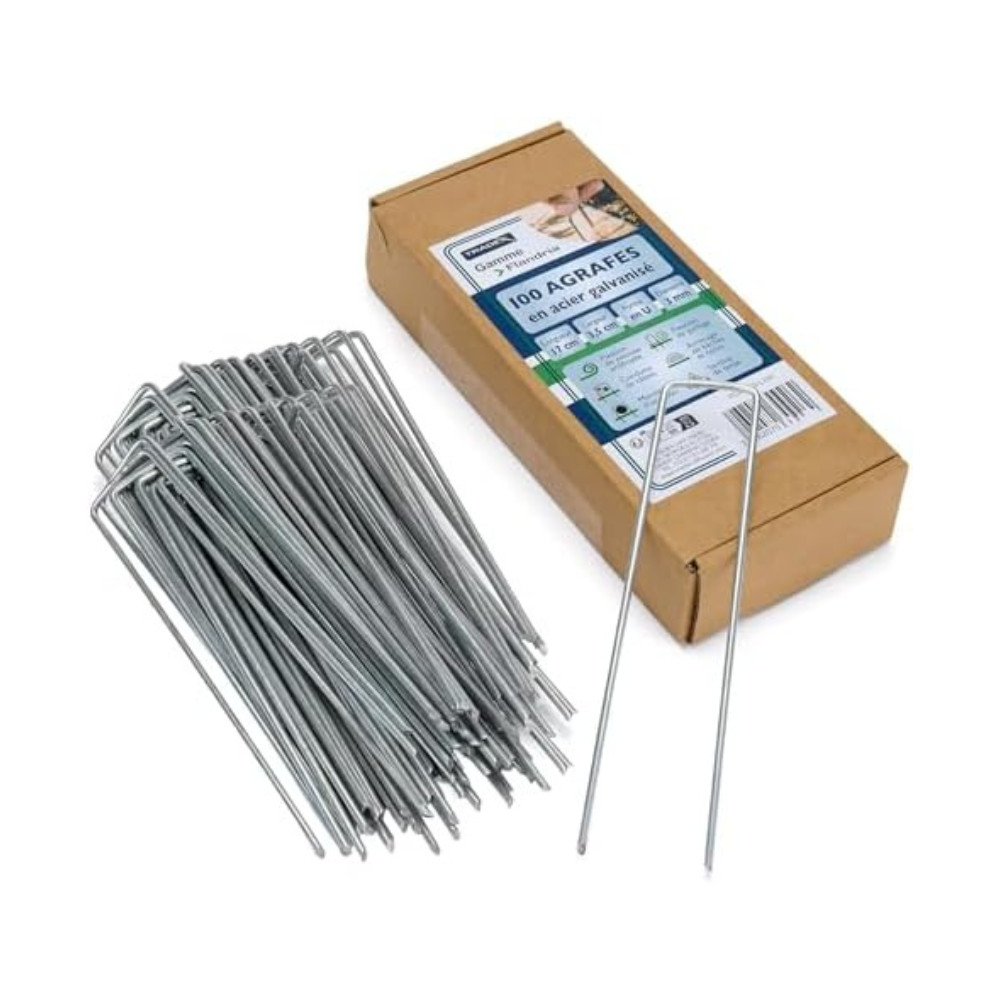 Piquets Jardin Toile Paillage 170mm pour Stopper le Soulèvement des Bâches au Vent