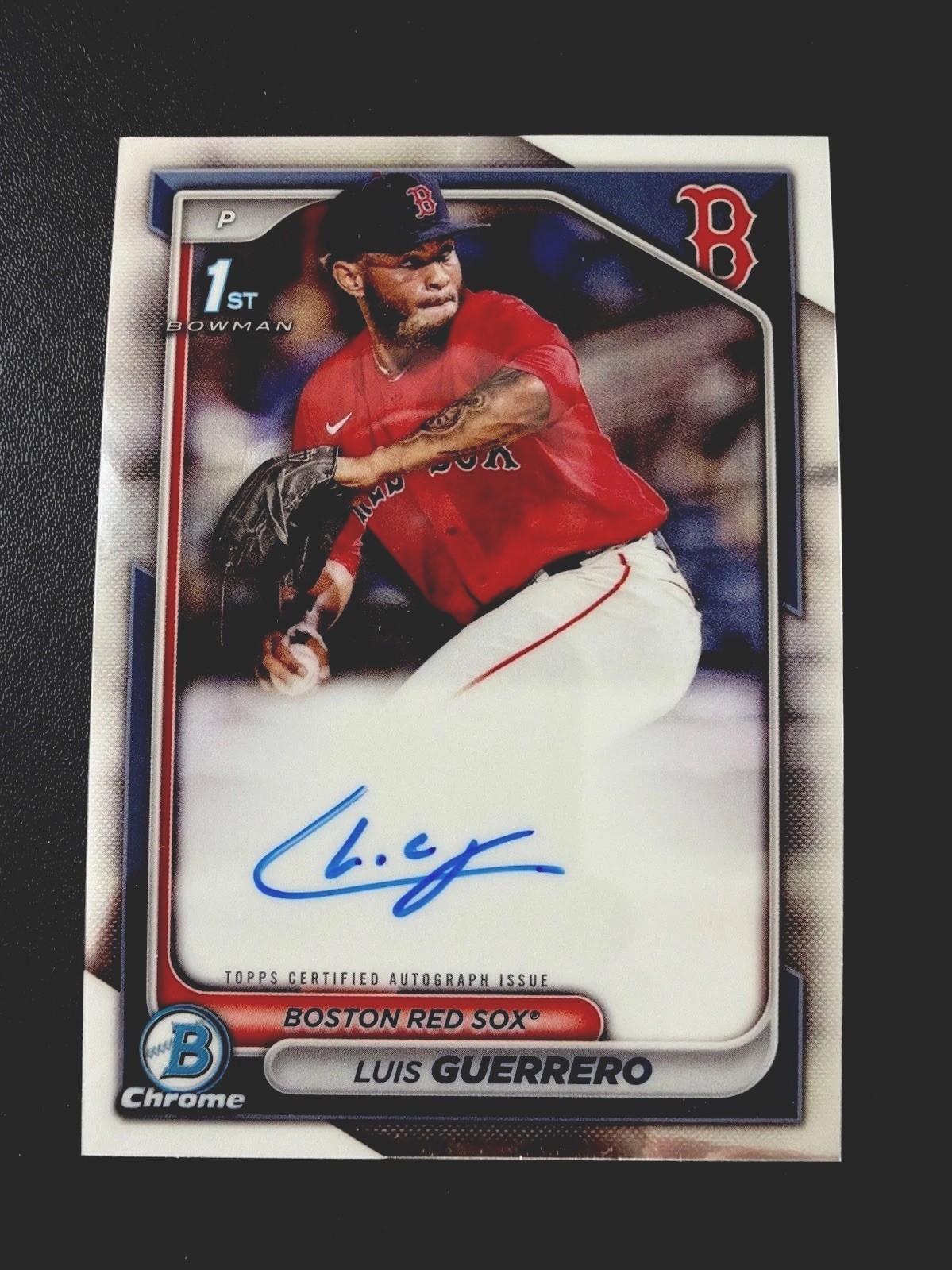 2024 Bowman Chrome Luis Guerrero RC Auto CPA-LG Rays NM-MT