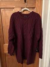 Gap Cable-Knit Mini Sweater Dress XL In Tuscan Red New With Tags