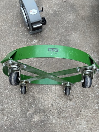 Uline 55 Gallon Steel Drum Dolly Green