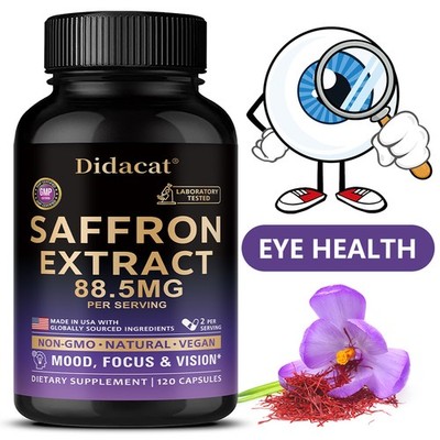 Saffron Supplements-30/60/120 Improve Mood & Vision & Focus Capsules Non-Gmo