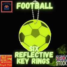 Set of 6 Reflective Football Keyrings ⚽ Safety Visibility Accessories