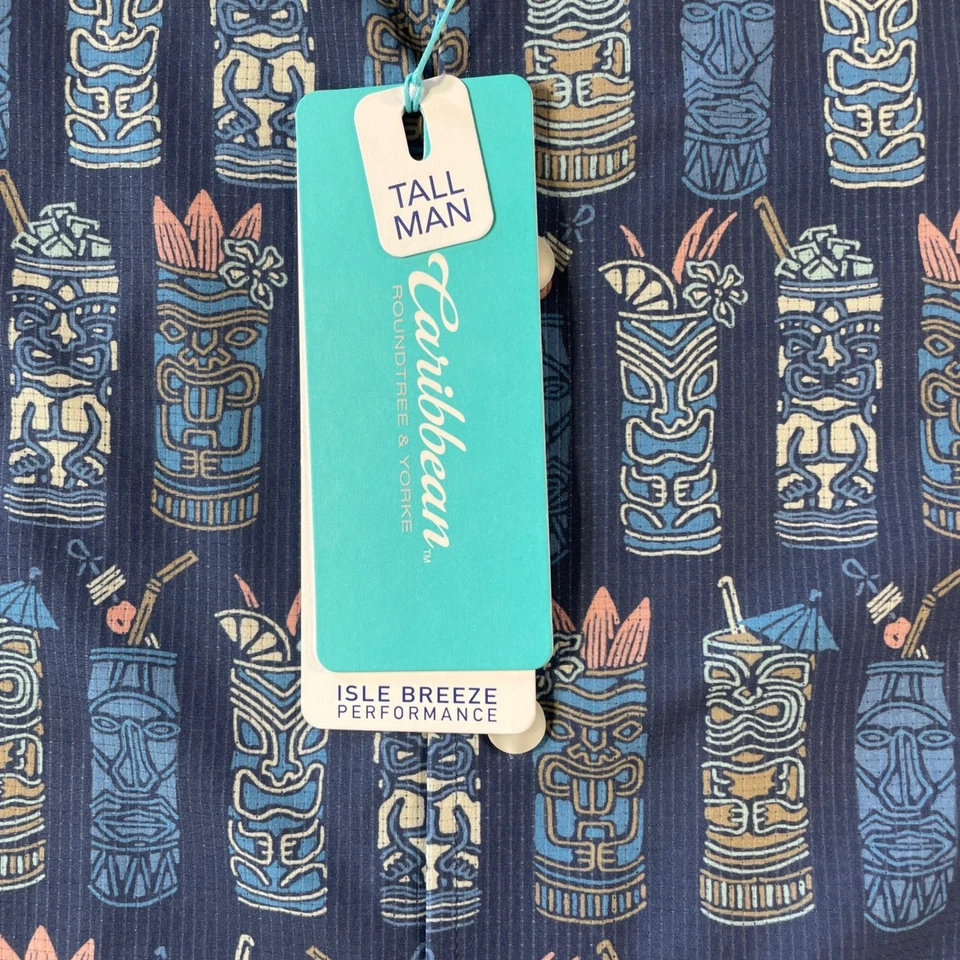 Camisa Caribbean Isle Breeze Para Hombres XLT Alta Tiki Cóctel Resort Playa Vacaciones Foto 3 de 4