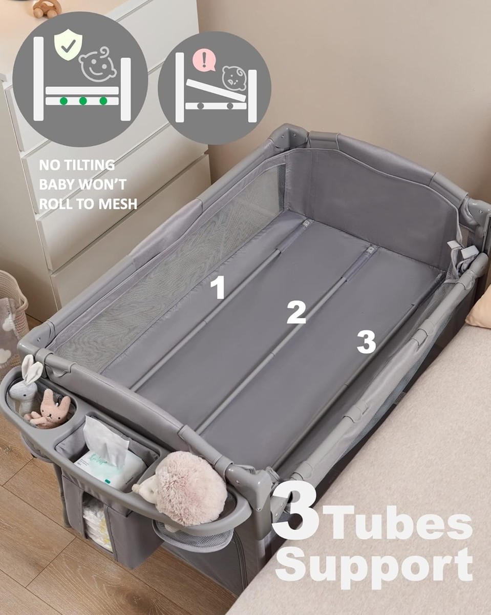 BEKA 4 in 1 Baby Bassinet Bedside Sleeper, Crib 4 Grey | eBay