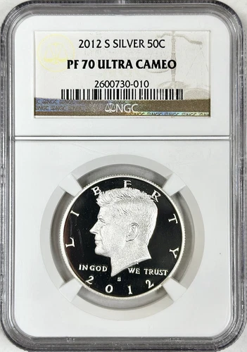 2012 S PROOF SILVER KENNEDY HALF DOLLAR NGC PF70 ULTRA CAMEO