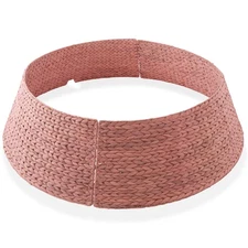 OPEN BOX - Water Hyacinth Christmas Tree Collar, Large Christmas Tree Cover 42"