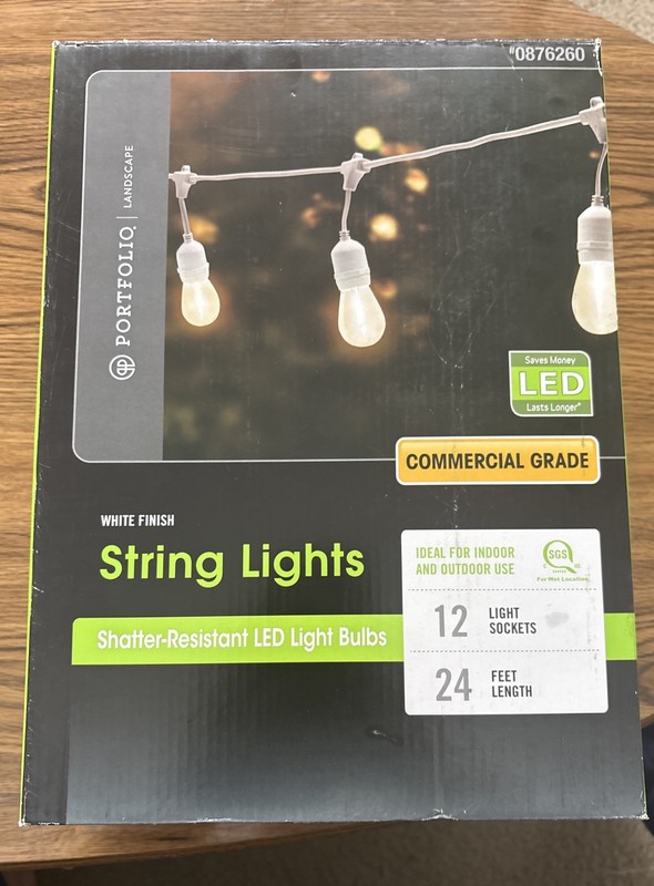 New In Box LED String Lights 12 Feet With 12 Lights Indoor/outdoor