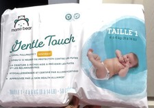 Mama Bear Gentle Touch Basic Diapers Size 1 8-14 lb Unisex White 50 Ct
