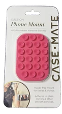 Case Mate Suction Phone Mount Permanent Adhesive Backing New Pink