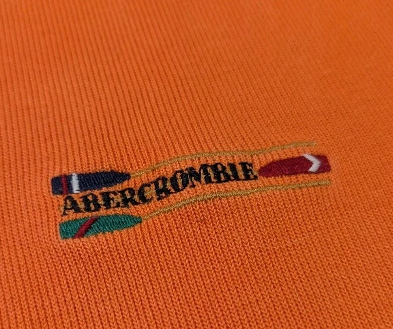 Vintage Orange Abercrombie Fitch Embroidered Oar Crewneck Sweatshirt Men's Large - Image 3 of 4