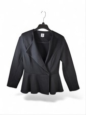Cabi Agency Peplum Ponte Blazer Double Snap Front Jacket Size 4 Black Women s...