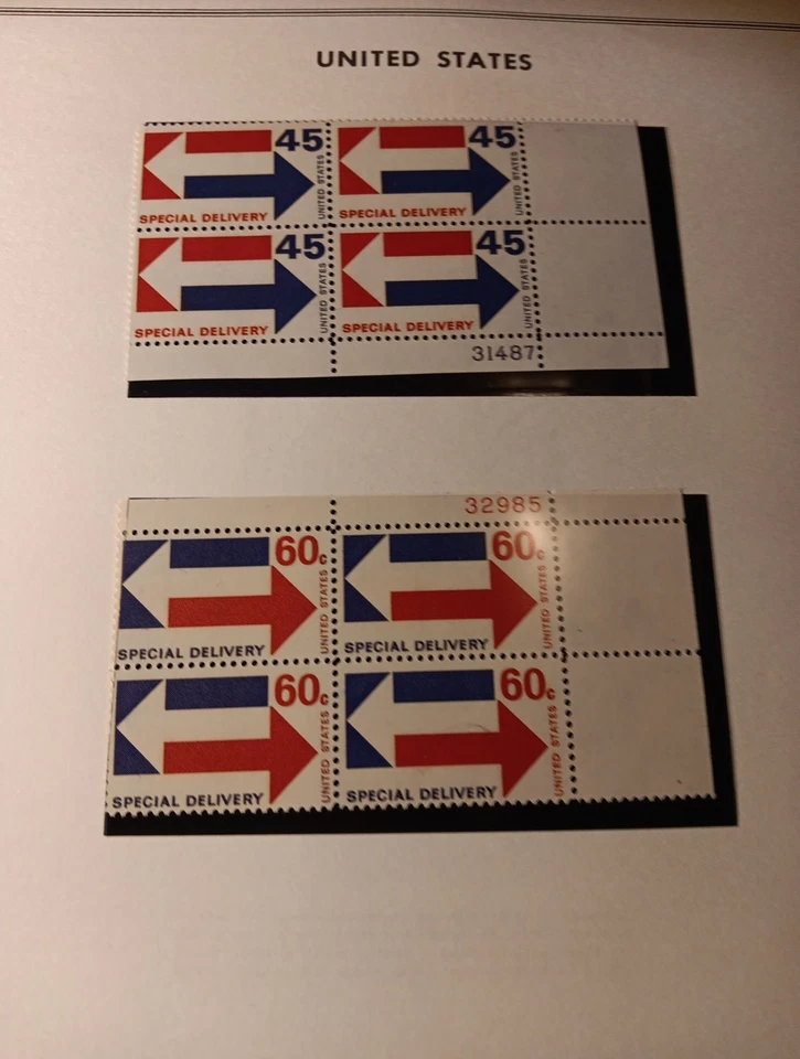 Colección de bloques de placas de entrega especial en 2 páginas 1951-1971 MNH 5 bloques Foto 3 de 4