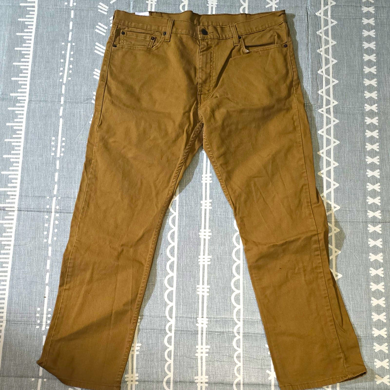 Levi's Mens Slim Straight Brown Medium Wash Denim Jeans 5-Pocket Logo