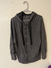 Victoria's Secret Women's Brushed Fleece Full-Zip Hoodie Gray Medium