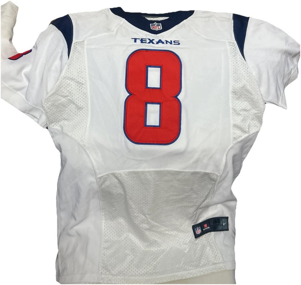 Camiseta de fútbol Nike para hombre blanca Houston Texans #8 Matt Schaub en el campo talla 48 Foto 2 de 4
