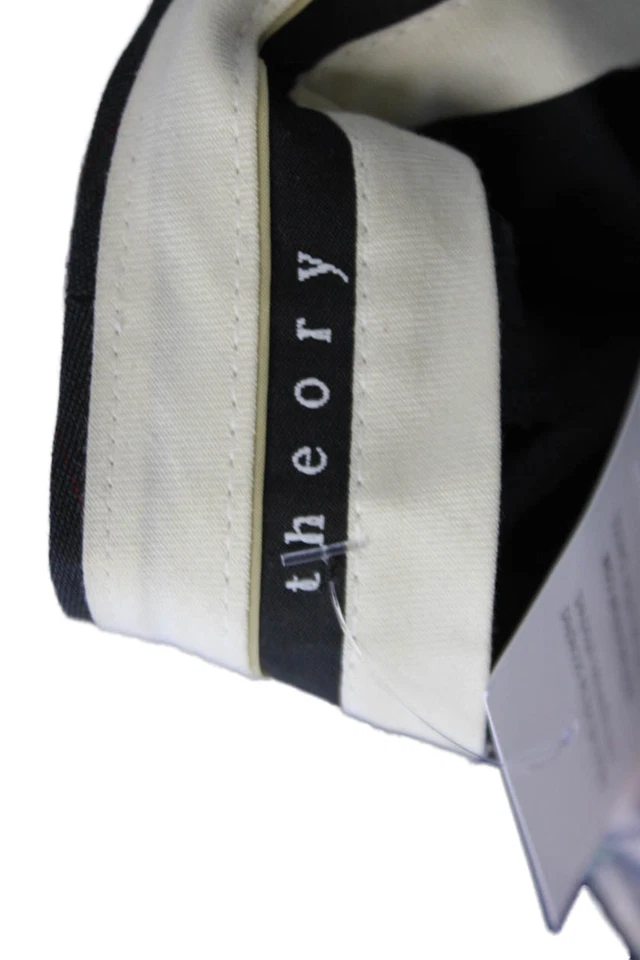 Pantalones de vestir Theory para mujer con cierre de cremallera forrados a rayas pierna cónica gris talla M Foto 4 de 4