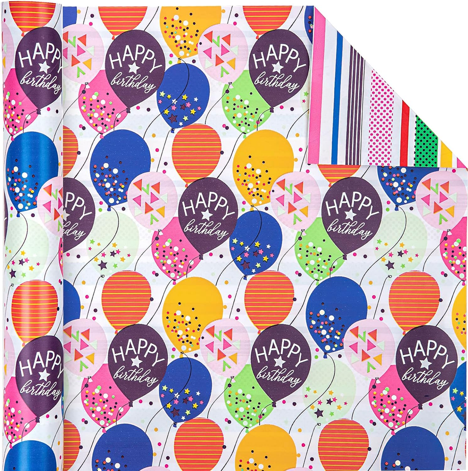 Wernnsai Cat Wrapping Paper - 1 Roll, 17' X 33 Ft Reversible Birthday