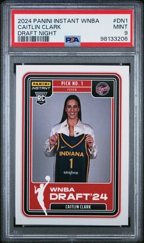 2024 PANINI INSTANT WNBA DRAFT NIGHT #DN1 CAITLIN CLARK ROOKIE RC PSA 9