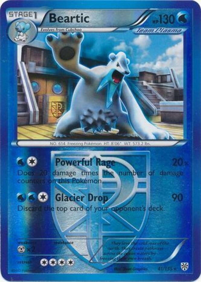 Near Mint x 1 Beartic - 41/135 - Rare - Reverse Holo Plasma Storm