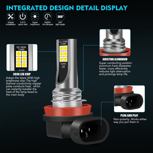 Kit combinado de 6 faros LED altos/bajos + faros antiniebla 6000 k para BMW 320i 2013-2017 - Imagen 7 de 14