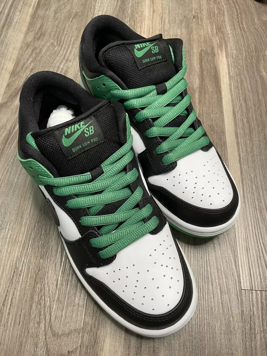 Nike SB Dunk Low Black/Classic Green/White - Men’s Size 7, Women’s Size 8.5