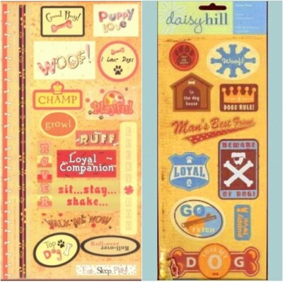 2 SETS DOG SUE ZIPKIN DAISY HILL MAN's BEST FRIEND STICKER SHEET Self-adhesive 