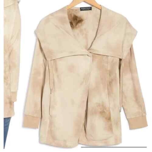 Bagatelle Women's French Terry Draped, Sand Tie Dye Jacket, Size Medium - NWT - Bild 3 von 6