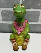 Vintage 80’s Small World Plastic Alligator Gator Crocodile Figure Money Bank