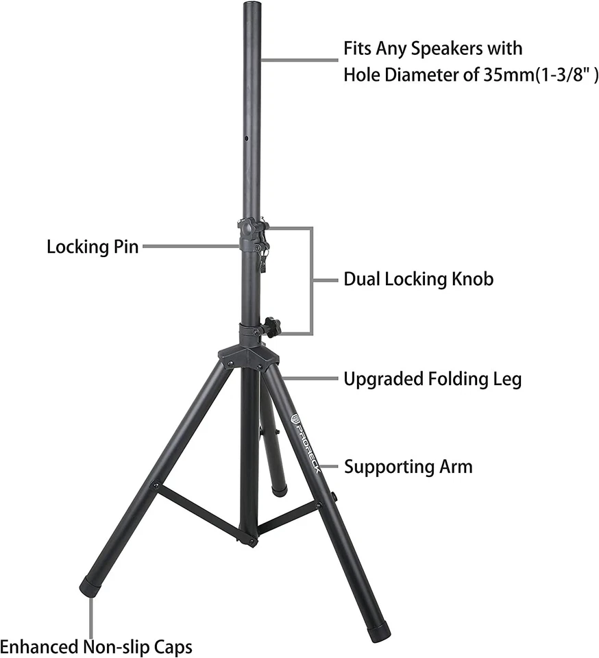 PRORECK Portable 12 Inch 1000W 2-Way Powered PA Speaker System Bluetooth/USB - Image 4 of 4
