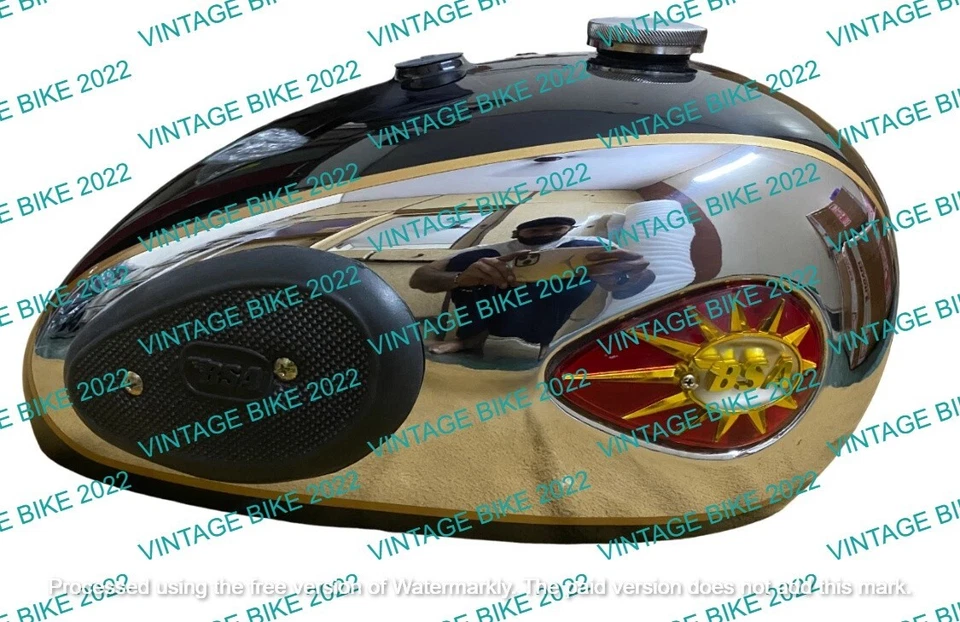 BSA A7 A10 Super Rocket Negro Cromo Tapa Tanque de Combustible Insignia Kpad Tap Goma/AJUSTE FO Foto 2 de 4
