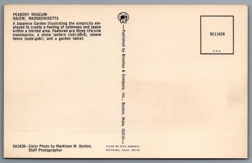 Peabody Museum Salem Massachusetts Postcard - Picture 2 of 2