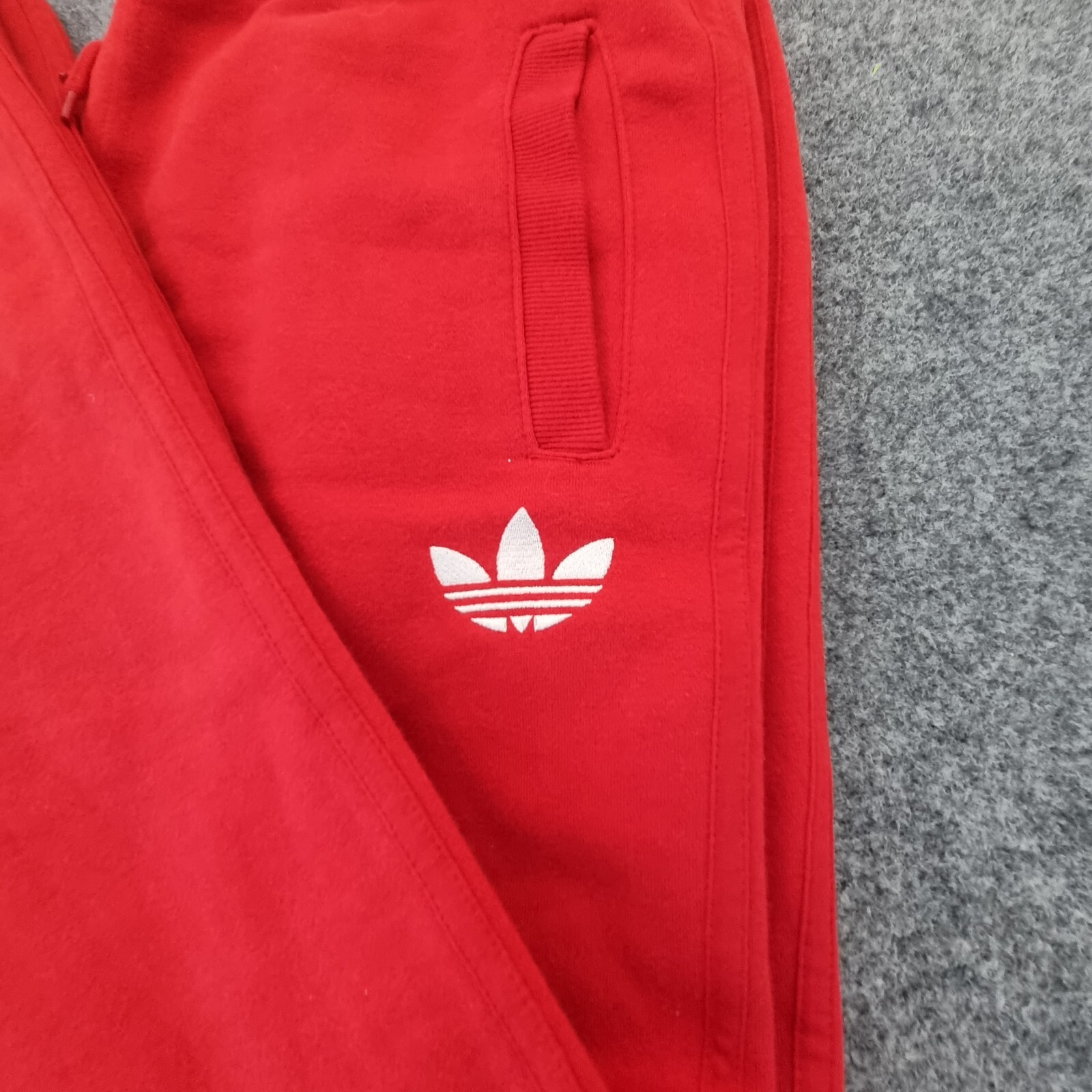 adidas Track Pants Mens LARGE red cotton winter casual sports gym