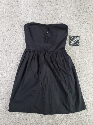 BeBop Womens Dress Small Black Strapless Cotton Blend