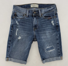 Abercrombie Kids Girl  s Denim Bermuda Shorts Distressed Jean Shorts 11/12 Preppy