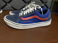 VANS Old Skool Off The Wall Blue Red Mens Size 9 / Women’s 10.5 Comfy Cushion