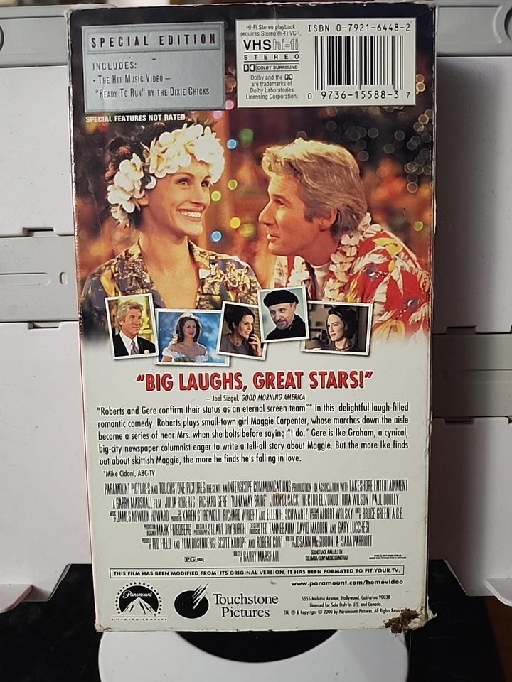 Runaway Bride  1999 Video Tape Special Edition VTG Julia Roberts Richard Gere - - Image 3 of 3