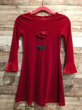 THE CHILDRENS PLACE STRETCH RED VELOUR DRESS FLOWER 4 YEARS VELVET VALENTINES DA