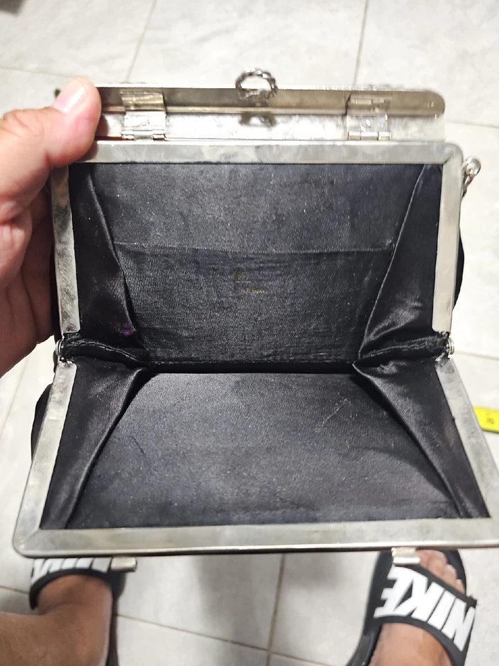 Vintage 1950's Purse Silk/Velvet/Satin Evening Black Convertible - Image 3 of 3