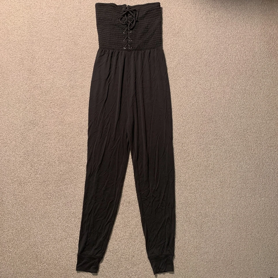 Macacão Aeropostale Feminino XS Preto Espartilho Y2K Sem Alças Macacão Macacão Romper - Imagem 3 de 4