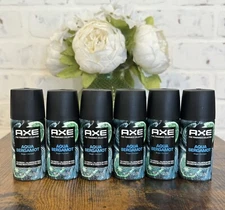 Axe Aqua Bergamot 72H Premium Body Spray 1oz (6 Pack)- TRAVEL SIZE