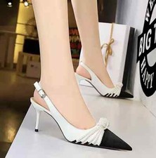 Decolte scarpe donna bianco perle comodo 8 cm cinturino pelle sintetica 93379
