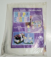 Mary Maxim Happy Easter Sign Plastic Canvas Needlepoint Craft Kit 16.5" long