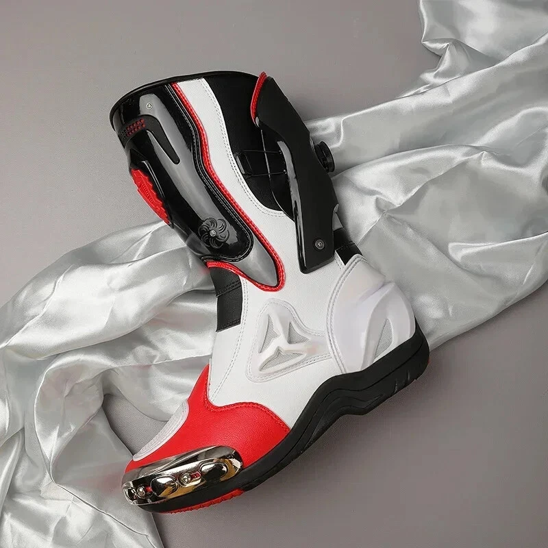 Мотоциклетные гоночные ботинки байкерские туфли для езды на велосипеде защитное снаряжение переключение передач кожа - Изображение 4 из 4