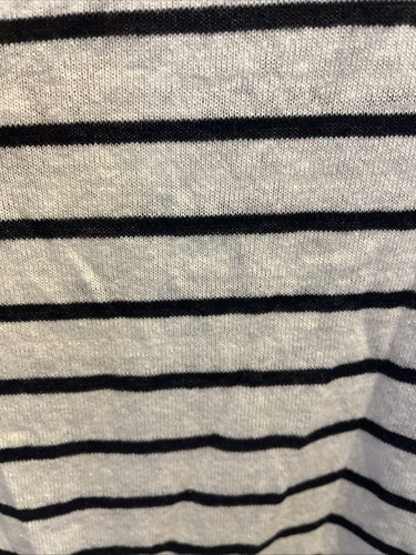 GAP 24/7 Split-Hem Linen-Blend Sweater Size XS White Dark Blue Stripes - Picture 5 of 5