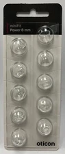 1 Pack Oticon miniFit 8mm Power Domes For Hearing Aids. 10 Domes Total.